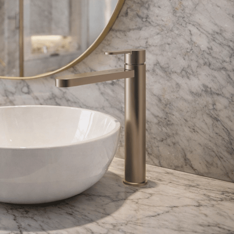 [BTPR1570] Consall Round High-Rise Mono Basin Mixer Tap, 290 x 52 x 187mm - Choice of Finish - Silo