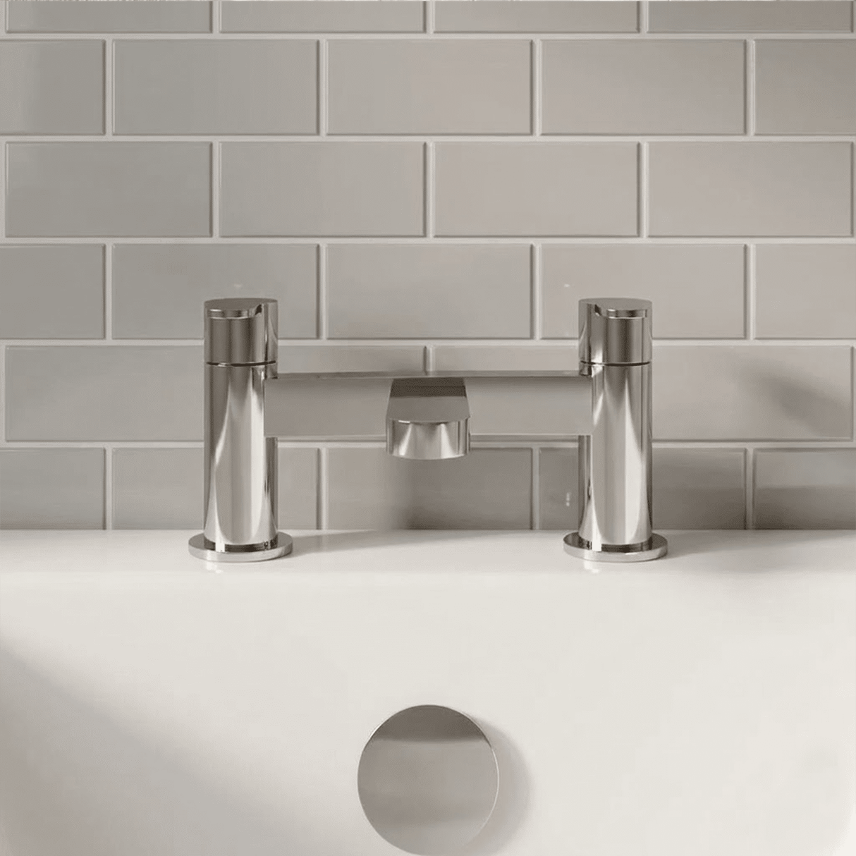 [BTPR303] Consall Round Dual Lever Deck Mounted Bath Filler Tap - Choice of Finish - Silo