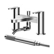 [BTPR304] Balterley Pride Contemporary Bathroom Round Wall Mounted Bath Shower Mixer Tap, 45mm, Chrome - Cutout