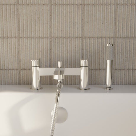 [BTPR304] Balterley Pride Contemporary Bathroom Round Wall Mounted Bath Shower Mixer Tap, 45mm, Chrome - Lifestyle 1