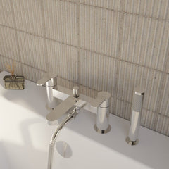 [BTPR304] Balterley Pride Contemporary Bathroom Round Wall Mounted Bath Shower Mixer Tap, 45mm, Chrome - Lifestyle 2