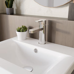[BTPR305] Consall Round Mono Basin Mixer Tap with Push Button Waste - Choice of Finish - Lifestyle 3