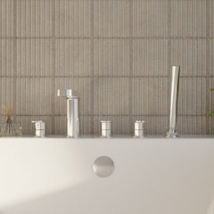[BTPR314] Balterley Pride Deck Mount Round 5 Tap Hole Bath Shower Mixer Tap with Shower Kit - Chrome - Lifestyle 1