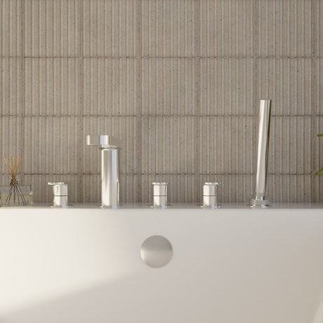 [BTPR314] Balterley Pride Deck Mount Round 5 Tap Hole Bath Shower Mixer Tap with Shower Kit - Chrome - Lifestyle 1