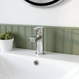 [BTPR315] Balterley Pride Round Mini Mono Basin Mixer Bathroom Sink Tap with Push Button Waste - Chrome - Silo