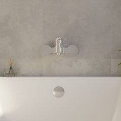[BTPR316] Balterley Pride Contemporary Wall Mount Round Bath Shower Mixer Tap with Shower Kit - Chrome - Lifestyle 1