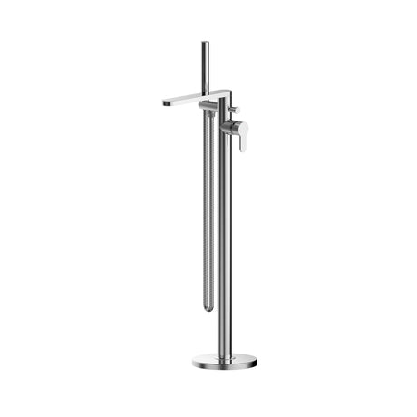 Contemporary Freestanding Round Bath Shower Mixer Tap with Kit - Choice of Colour