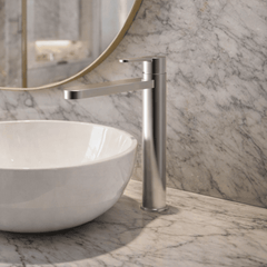 [BTPR370] Consall Round High-Rise Mono Basin Mixer Tap, 290 x 52 x 187mm - Choice of Finish - Silo