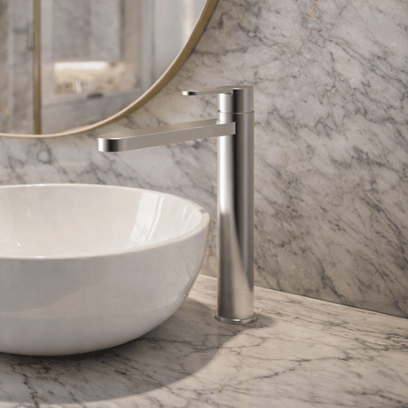 [BTPR370] Consall Round High-Rise Mono Basin Mixer Tap, 290 x 52 x 187mm - Choice of Finish - Silo