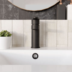 [BTPR405] Consall Round Mono Basin Mixer Tap with Push Button Waste - Choice of Finish - Lifestyle 1