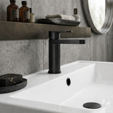 Consall Round Mono Basin Mixer Tap with Push Button Waste - Choice of Finish