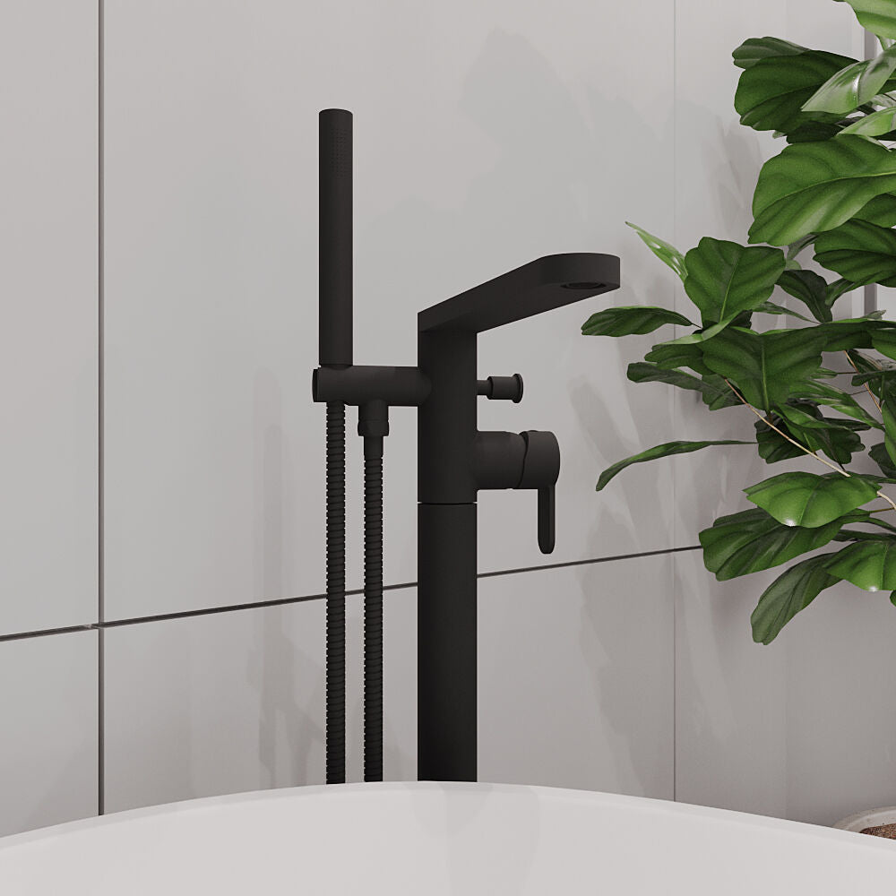 [BTPR421] Consall Freestanding Round Bath Shower Mixer Tap with Kit - Choice of Colour - Lifestyle 3