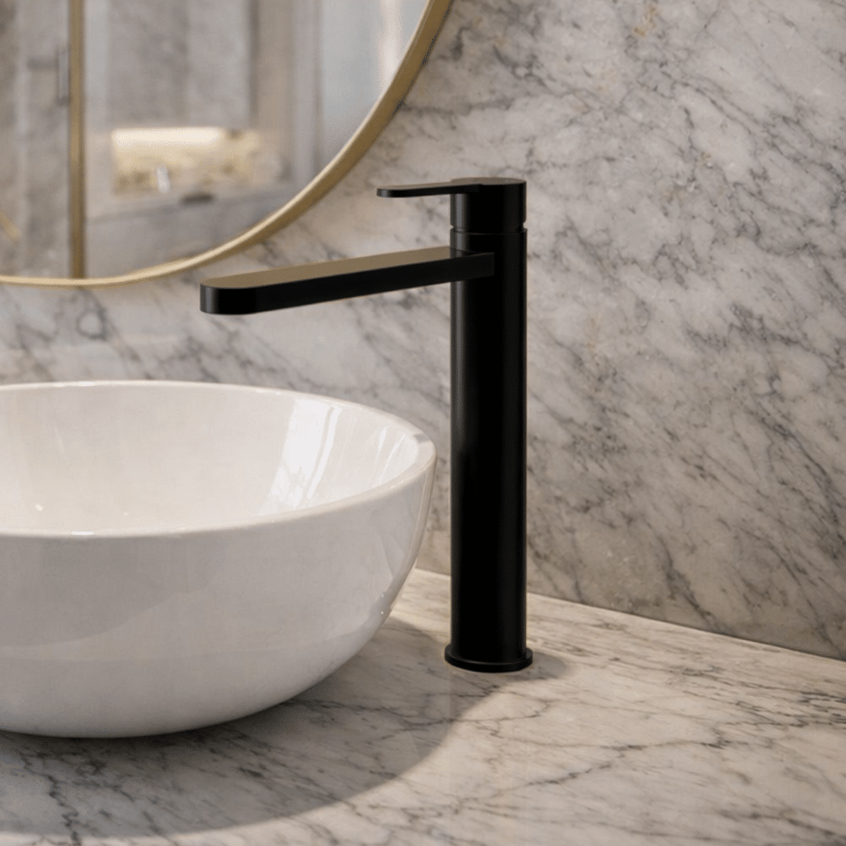 [BTPR470] Consall Round High-Rise Mono Basin Mixer Tap, 290 x 52 x 187mm - Choice of Finish - Silo