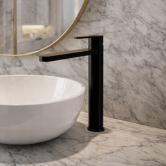 [BTPR470] Consall Round High-Rise Mono Basin Mixer Tap, 290 x 52 x 187mm - Choice of Finish - Silo