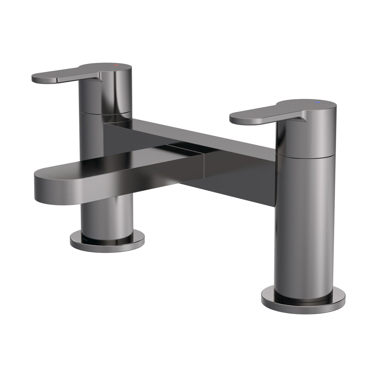 [BTPR703] Consall Round Dual Lever Deck Mounted Bath Filler Tap - Choice of Finish - Cutout