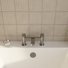 [BTPR703] Consall Round Dual Lever Deck Mounted Bath Filler Tap - Choice of Finish - Lifestyle 2
