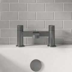 [BTPR703] Consall Round Dual Lever Deck Mounted Bath Filler Tap - Choice of Finish - Silo