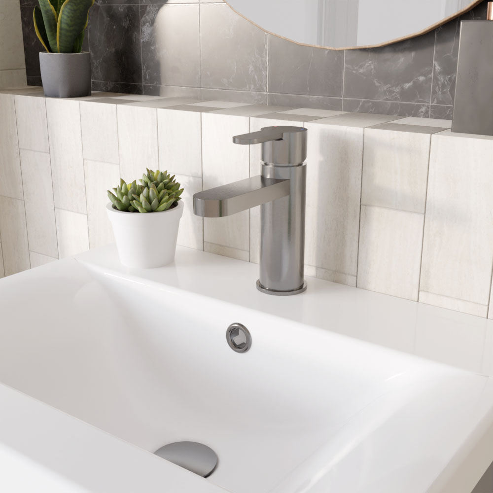 [BTPR705] Consall Round Mono Basin Mixer Tap with Push Button Waste - Choice of Finish - Lifestyle 3