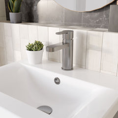 [BTPR705] Consall Round Mono Basin Mixer Tap with Push Button Waste - Choice of Finish - Lifestyle 3