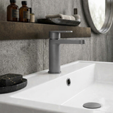 Consall Round Mono Basin Mixer Tap with Push Button Waste - Choice of Finish