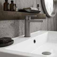 [BTPR705] Consall Round Mono Basin Mixer Tap with Push Button Waste - Choice of Finish - Silo