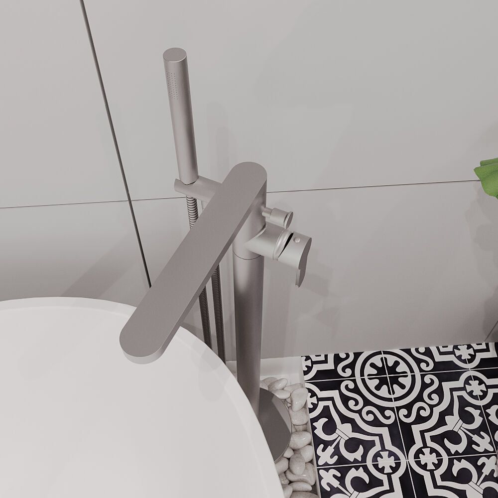 [BTPR721] Consall Freestanding Round Bath Shower Mixer Tap with Kit - Choice of Colour - Lifestyle 2