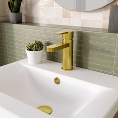 [BTPR805] Consall Round Mono Basin Mixer Tap with Push Button Waste - Choice of Finish - Lifestyle 3