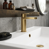 Consall Round Mono Basin Mixer Tap with Push Button Waste - Choice of Finish