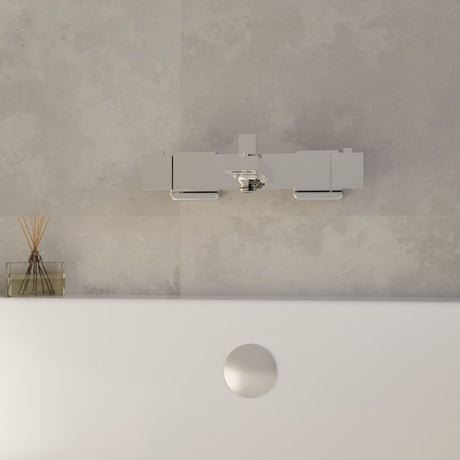 [BTRP005] Square Wall Mount Thermostatic Bath Shower Mixer Bar Valve Tap - Chrome - Lifestyle 1