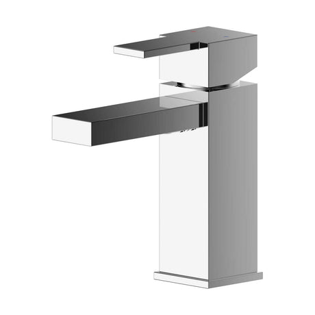 [BTRP305] Square Mono Basin Mixer Tap & Push Button Waste - Chrome - Cutout