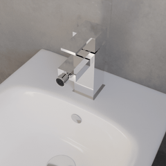 [BTRP306] Square Mono Bidet Mixer Tap and Pop Up Waste - Chrome - Lifestyle 2