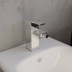 [BTRP306] Square Mono Bidet Mixer Tap and Pop Up Waste - Chrome - Lifestyle 3