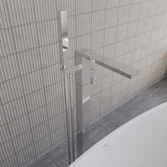 [BTRP321] Freestanding Square Bath Shower Mixer Tap - Chrome - Lifestyle 3