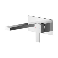 [BTRP328] Square Wall Mount 2 Tap Hole Basin Mixer Tap & Back Plate - Chrome - Cutout