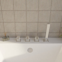 [BTRP334] Deck Mount Square 4 Tap Hole Bath Shower Mixer Tap with Kit  Chrome - Lifestyle 2