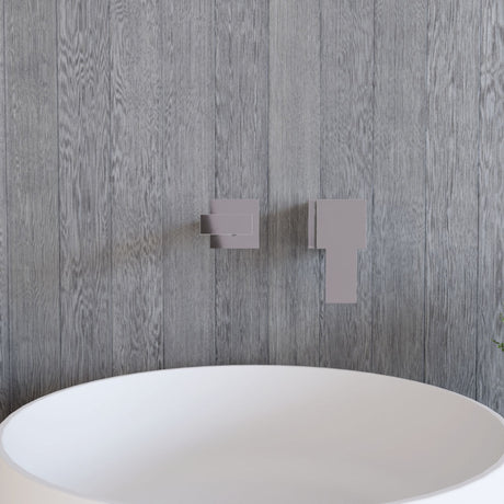 [BTRP381] Contemporary Square Wall Mount 2 Tap Hole Basin Mixer Tap - Chrome - Lifestyle 1