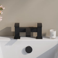 [BTSI403] Balterley Contemporary Square Dual Lever Deck Mounted Bath Filler Tap with Ceramic Disc Technology, 230 x 127 x 138mm, Matt Black - Lifestyle 1
