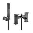 [BTSI404] Balterley Contemporary Dual Lever Deck Mounted Bath Shower Mixer Tap with Ceramic Disc Technology, 229 x 127 x 138mm, Matt Black - Cutout