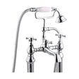 [BTT107] Traditional Bathroom Bath Shower Mixer – Crosshead, 121 x 72.5mm, Chrome - Cutout