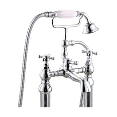 [BTT107] Traditional Bathroom Bath Shower Mixer – Crosshead, 121 x 72.5mm, Chrome - Cutout
