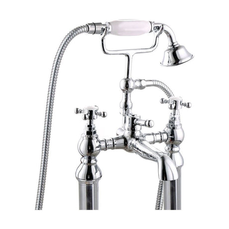 [BTT107] Traditional Bathroom Bath Shower Mixer – Crosshead, 121 x 72.5mm, Chrome - Cutout