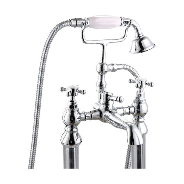 [BTT107] Traditional Bathroom Bath Shower Mixer – Crosshead, 121 x 72.5mm, Chrome - Cutout