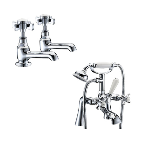 [BTT20104] Traditional Crosshead Basin and Bath Taps - Choice of Style - Cutout
