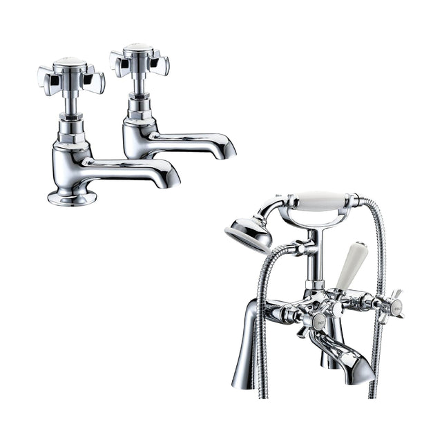 [BTT20104] Traditional Crosshead Basin and Bath Taps - Choice of Style - Cutout