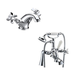 [BTT20204] Traditional Crosshead Basin and Bath Taps - Choice of Style - Cutout