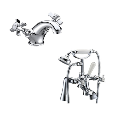 [BTT20204] Traditional Crosshead Basin and Bath Taps - Choice of Style - Cutout