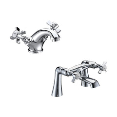 [BTT20205] Traditional Crosshead Basin and Bath Taps - Choice of Style - Cutout