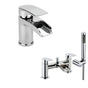 [BTT30204] Mono Basin Mixer Tap & Bath Shower Mixer Tap Set - Chrome - Cutout