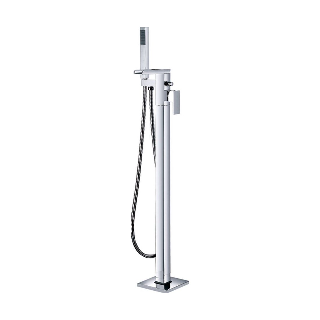 [BTT406] Contemporary Bathroom Bath Shower Mixer – Square Lever, 163.5 x 109mm, Black - Cutout