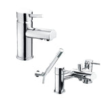Round Mono Basin Mixer Tap with Choice of Bath Filler or Bath Shower Mixer Tap